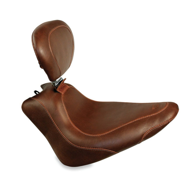 MUSTANG, WIDE TRIPPER SOLO SEAT. WITH RIDER BACKREST DISTRESSED BROWN. 537439