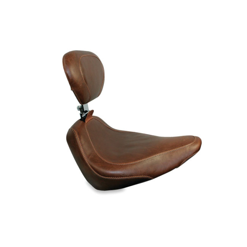 MUSTANG, WIDE TRIPPER SOLO SEAT. WITH RIDER BACKREST DISTRESSED BROWN. 537476