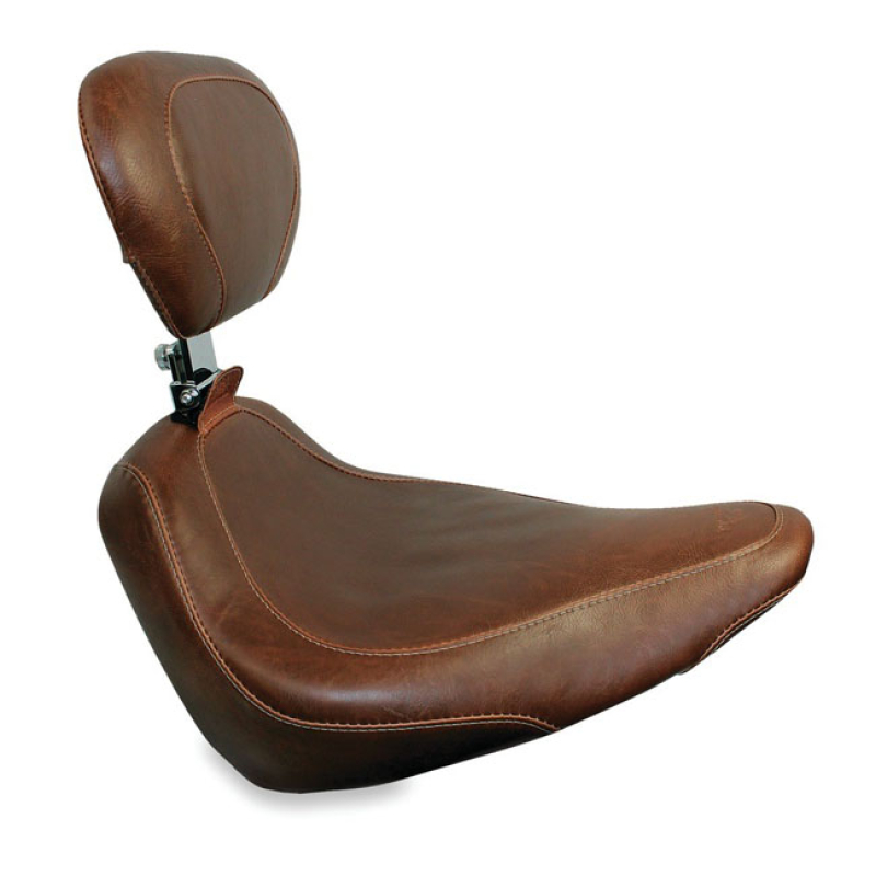 MUSTANG, WIDE TRIPPER SOLO SEAT. WITH RIDER BACKREST DISTRESSED BROWN. 537484
