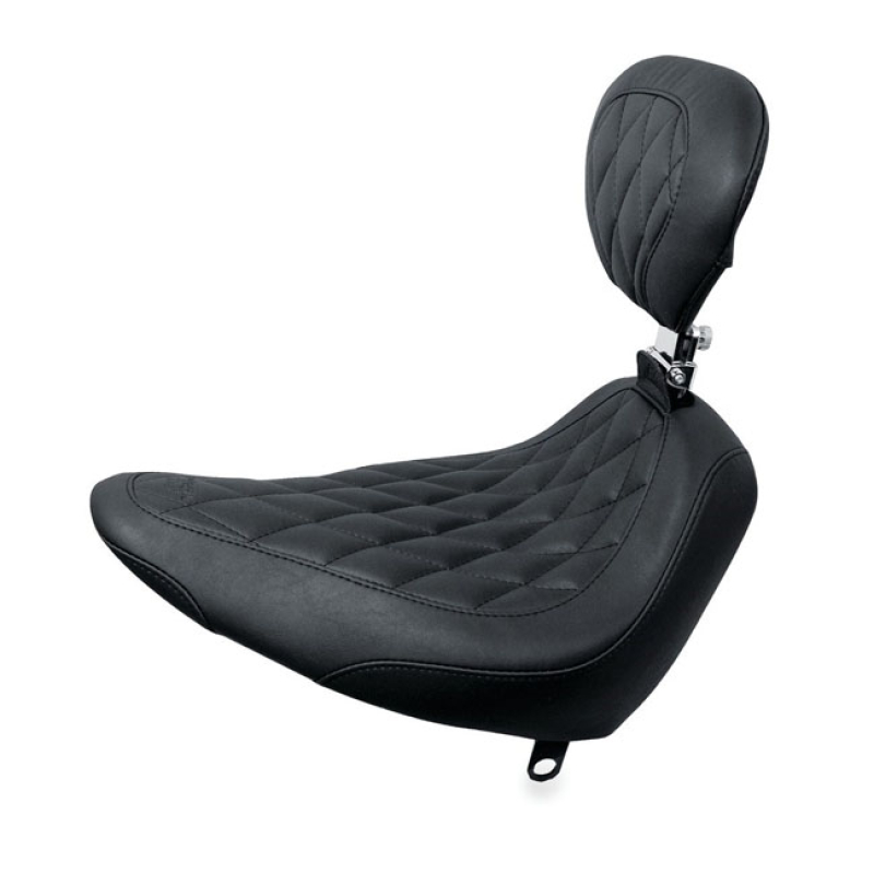 MUSTANG, WIDE TRIPPER SOLO SEAT. WITH RIDER BACKREST BLACK. 14" WIDE. 537487