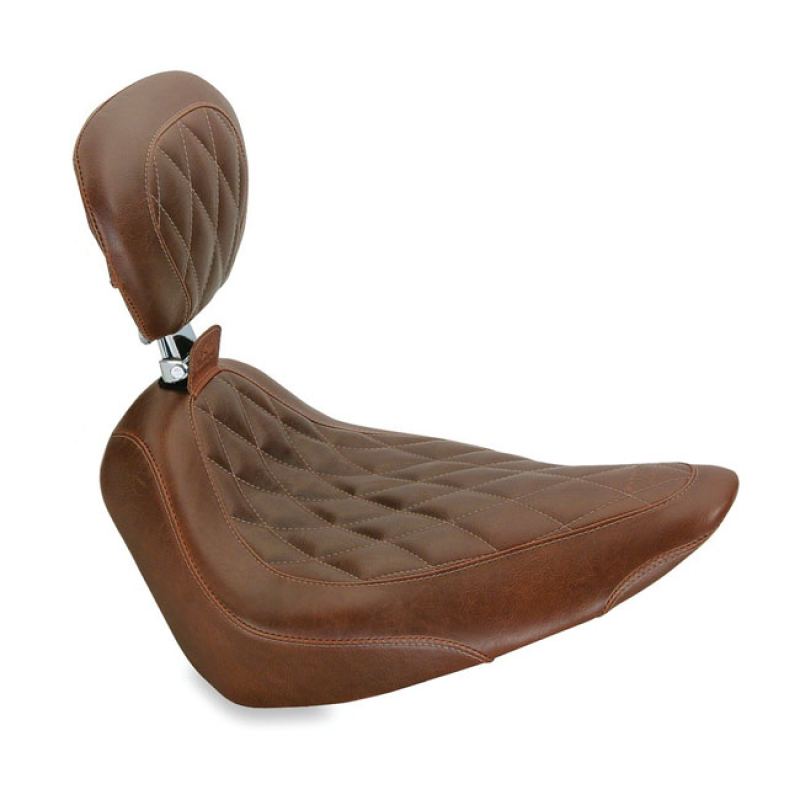 MUSTANG, WIDE TRIPPER SOLO SEAT WIITH RIDER BACKREST DISTRESSED BROWN. 537490