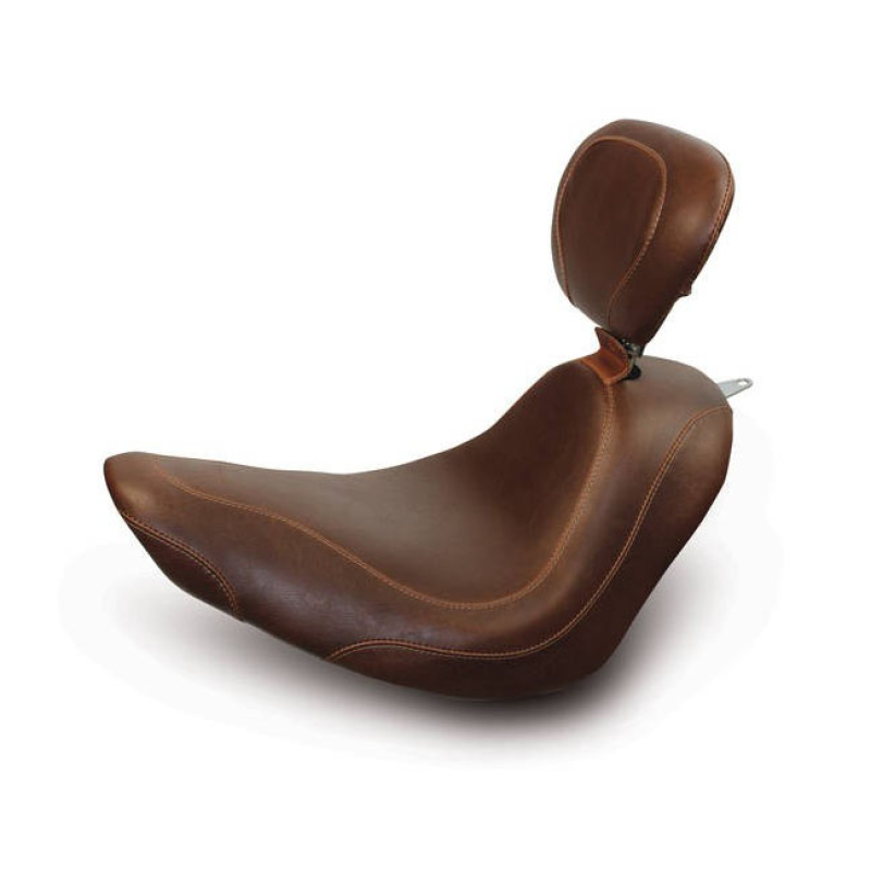 MUSTANG, WIDE TRIPPER SOLO SEAT. WITH RIDER BACKREST DISTRESSED BROWN. 537503