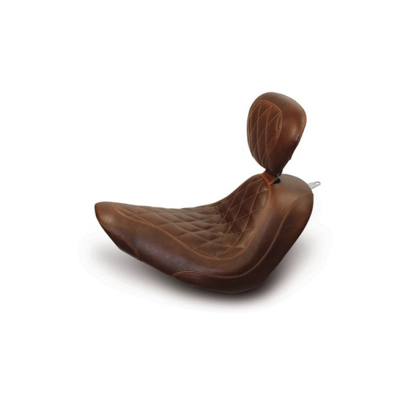 MUSTANG, WIDE TRIPPER SOLO SEAT. WITH RIDER BACKREST DISTRESSED BROWN. 537507