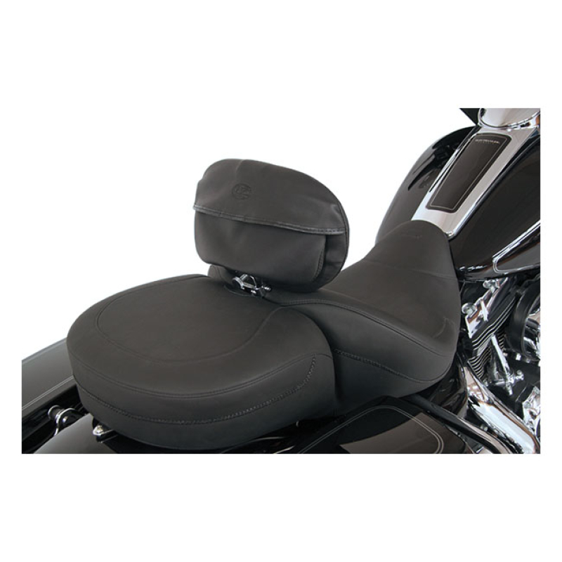 MUSTANG, RIDER BACKREST COVER/POUCH. STANDARD TOURING BLACK. 12" WIDE. 537537