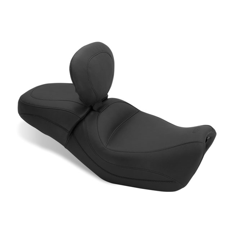 MUSTANG, STANDARD TOURING SEAT. WITH RIDER BACKREST BLACK. FRONT 12.5" 537601