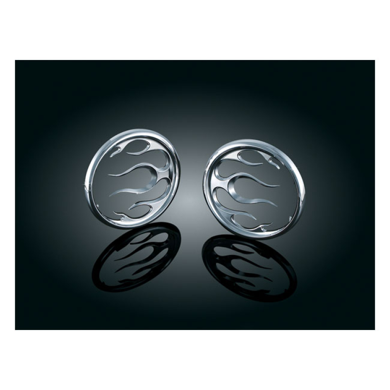 KURYAKYN, SPEAKER GRILL ACCENTS. FLAME CHROME PLATED ACCENTS TO DRESS- 541493