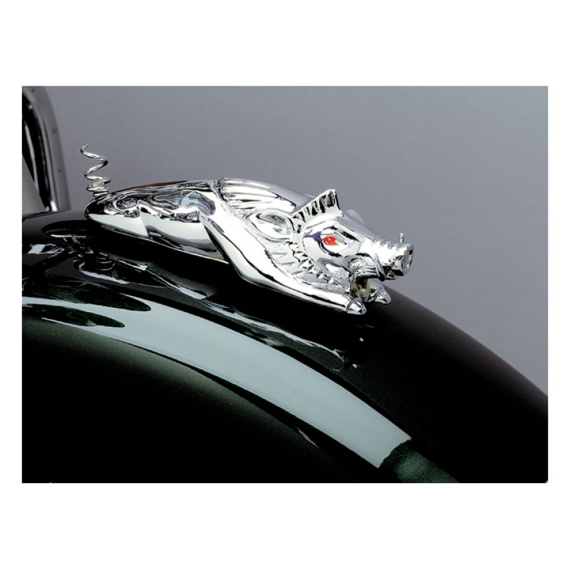 KURYAKYN, ''WILD BOAR'' FRONT FENDER ORNAMENT. CHROME 544350
