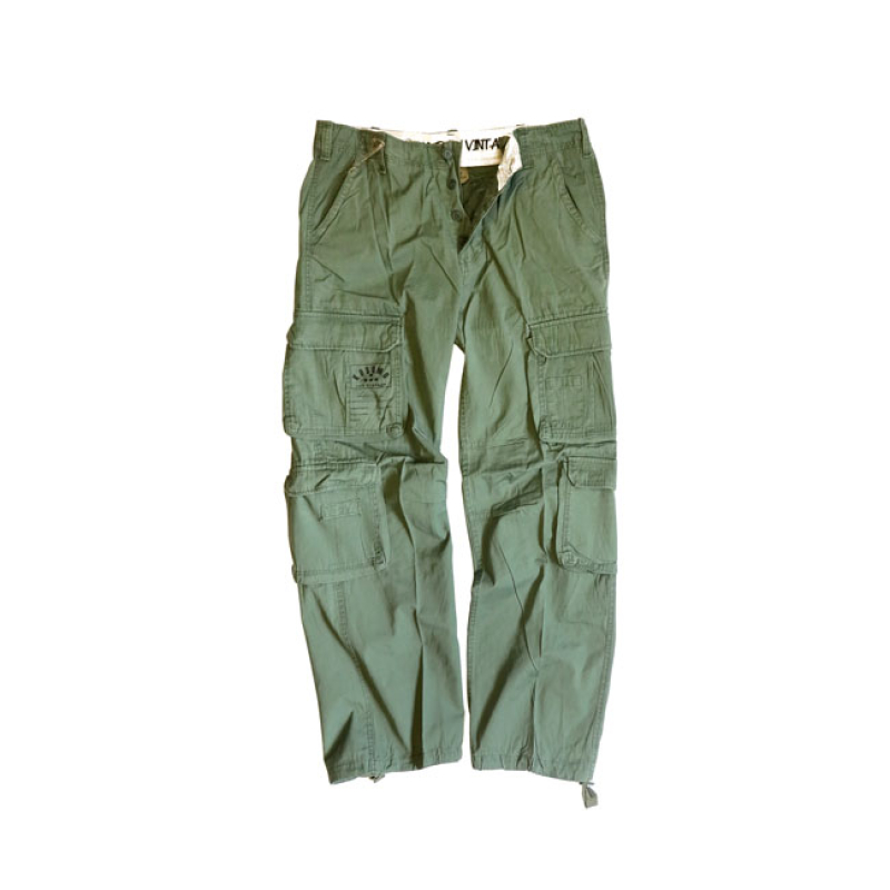 STONE WASHED WORK PANTS, GREEN, S 545413