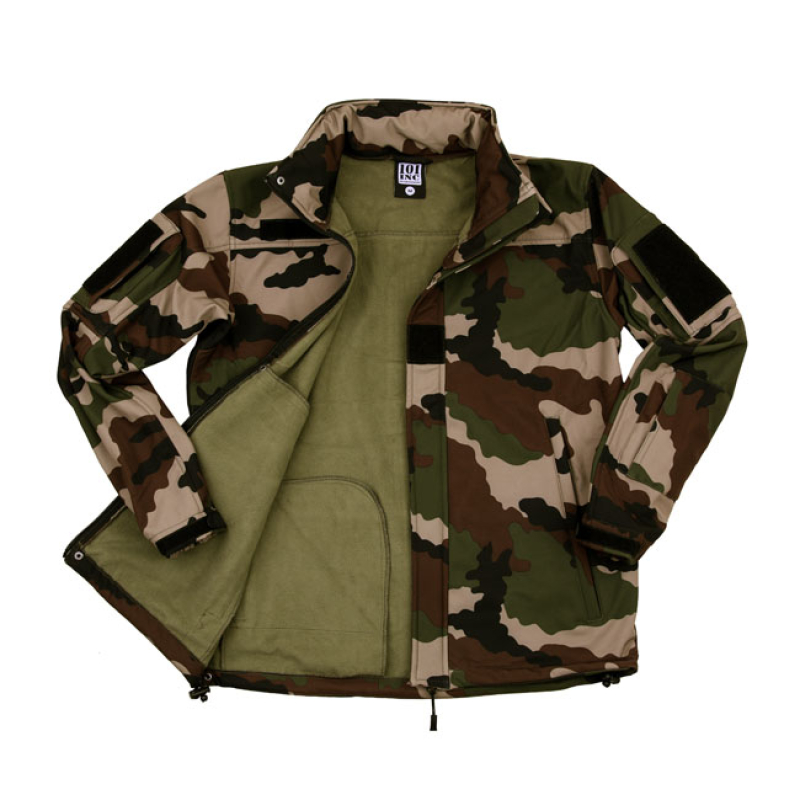 TACTICAL SOFT SHELL JACKET FRENCH CAMO, SHELL LAYER MADE OF 100% POLYE 545569