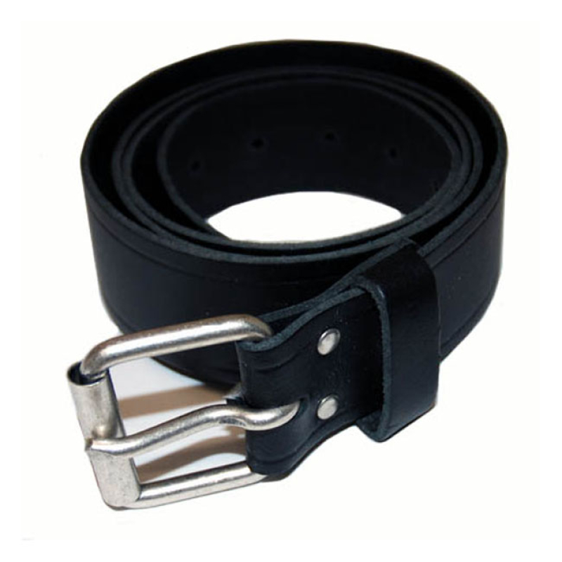 LEATHER BELT WITH BUCKLE BLACK 85 CM 545618