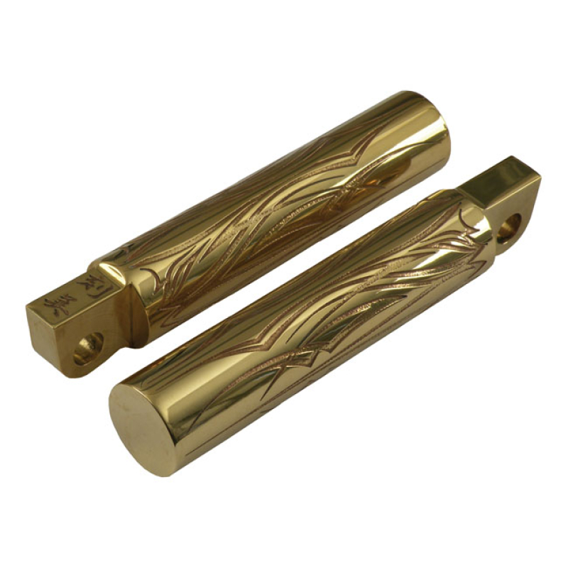 WEALL, BRASS FOOTPEG SET. HIRO POLISHED BRASS. CNC MACHINED AND PRECIS 551049