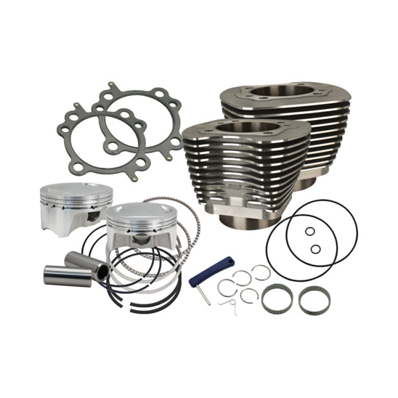 S&S, 88&quot; TO 100&quot; CONVERSION CYLINDER & PISTON KIT. BLACK 558683