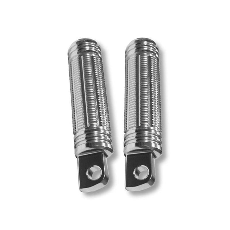 BURLY, STASH FOOT PEGS. CLEAR ANODIZED CLEAR ANODIZED 6061-T6 ALUMINUM 558709