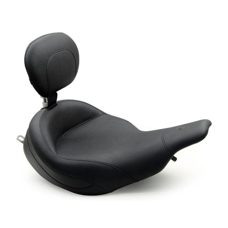 MUSTANG, SUPER TOURING SOLO SEAT. WITH RIDER BACKREST BLACK. 16" WIDE. 558728