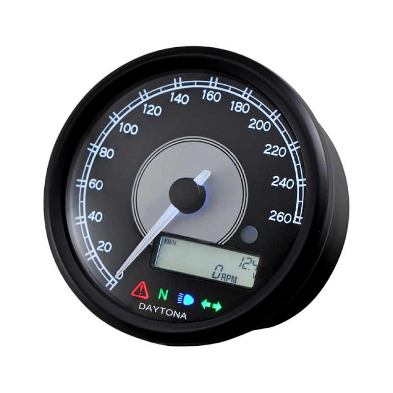 DAYTONA, VELONA 80MM SPEEDOMETER 260 KMH/MPH SPEEDOMETER WITH TACHOMET 559318