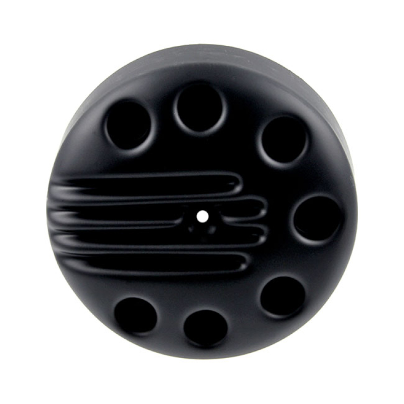CULT-WERK, AIR CLEANER COVER. SLOTTED UNPAINTED MATTE BLACK FINISH. AB 559334