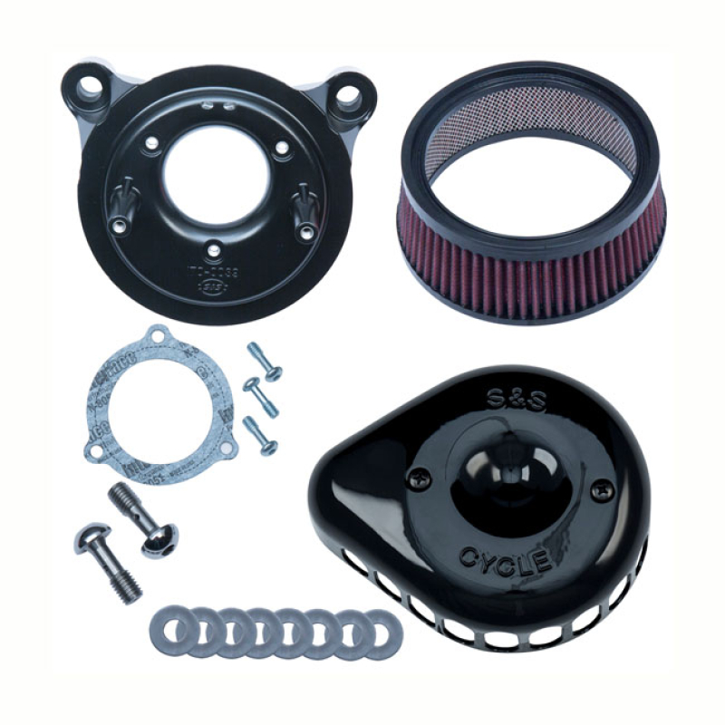 S&S MINI TEARDROP STEALTH AIR CLEANER KIT GLOSS BLACK 563071