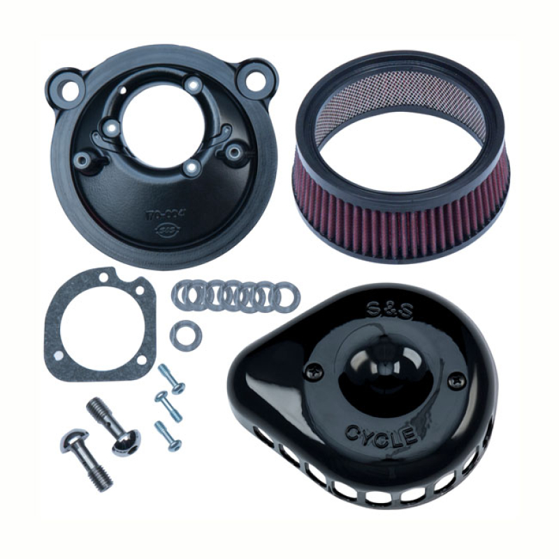 S&S, MINI TEARDROP STEALTH AIR CLEANER KIT. GLOSS BLACK 563073
