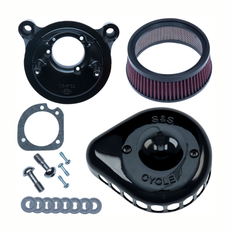 S&S MINI TEARDROP STEALTH AIR CLEANER KIT GLOSS BLACK 563083