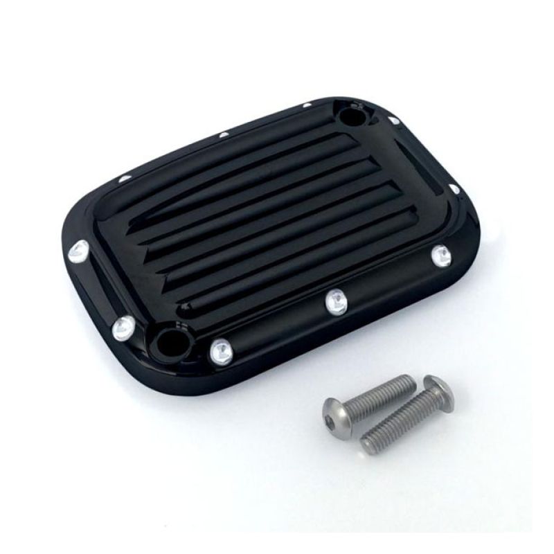 COVINGTONS HANDLEBAR MASTER CYLINDER COVER, BLACK DIMPLED FRONT BRAKE 572229