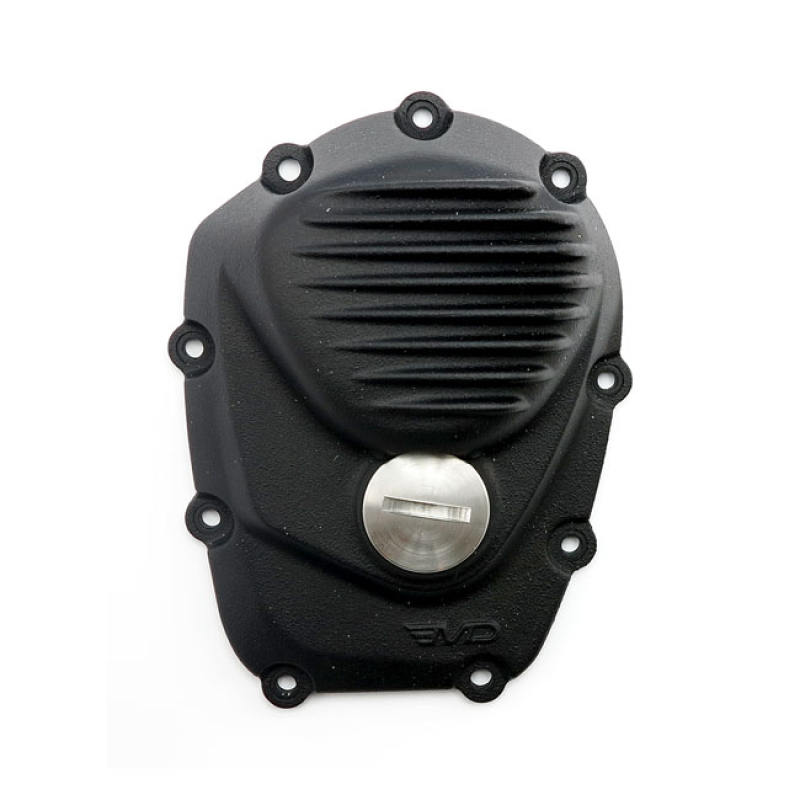 EMD, CAM COVER 'RIBBED'. BLACK WITH A FULL BLACK FINISH. CAST ALUMINUM 574273