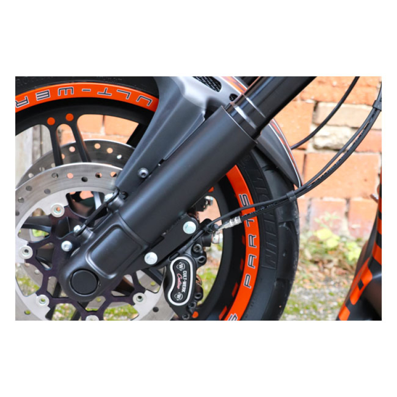 CULT-WERK, LOWER FORK SLIDER COVERS STEEL. MATTE BLACK POWDER COATED F 575561