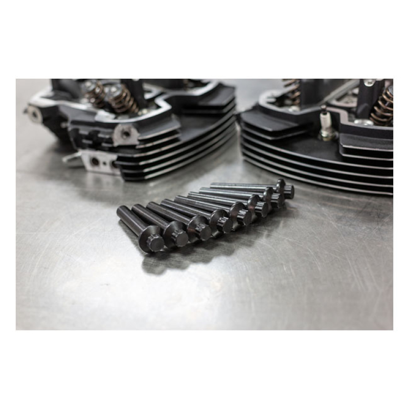 KANSIPULTIT M8 S&S, MUSTAT - HEAD BOLT KIT BLACK 576972