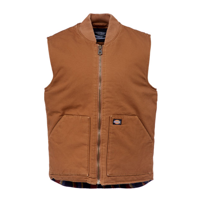 DICKIES LAWRENCEBURG CANVAS VEST BROWN DUCK 577136