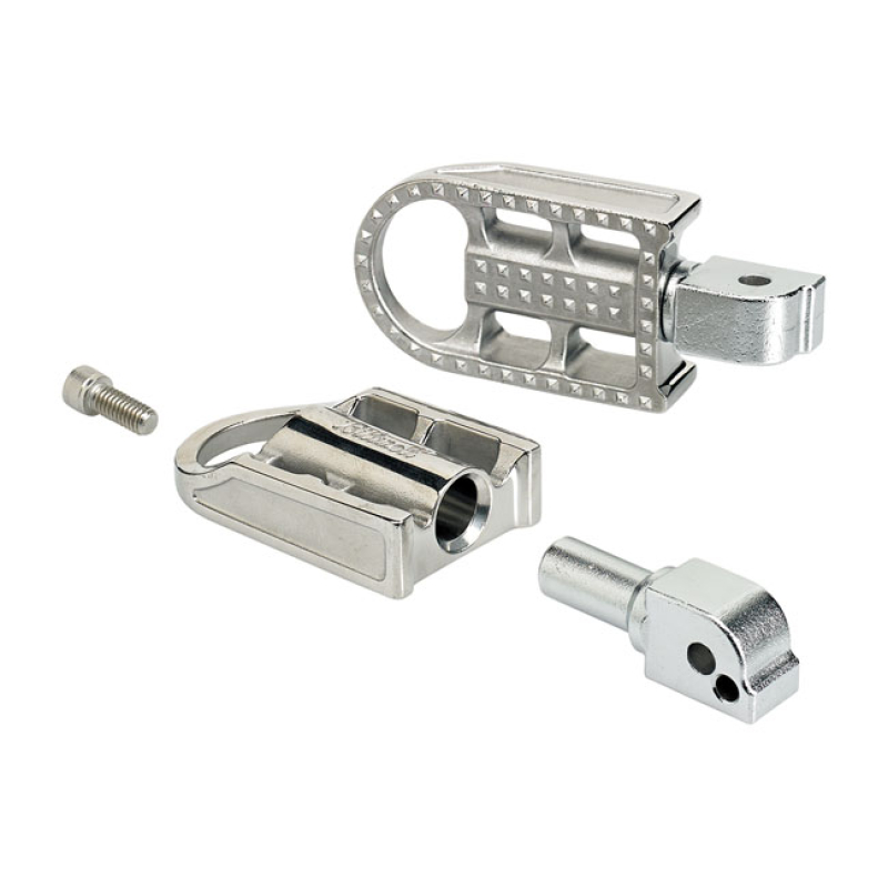 BILTWELL, MUSHMAN PASSENGER FOOT PEGS. POLISHED POLISHED. INVESTMENT C 580372
