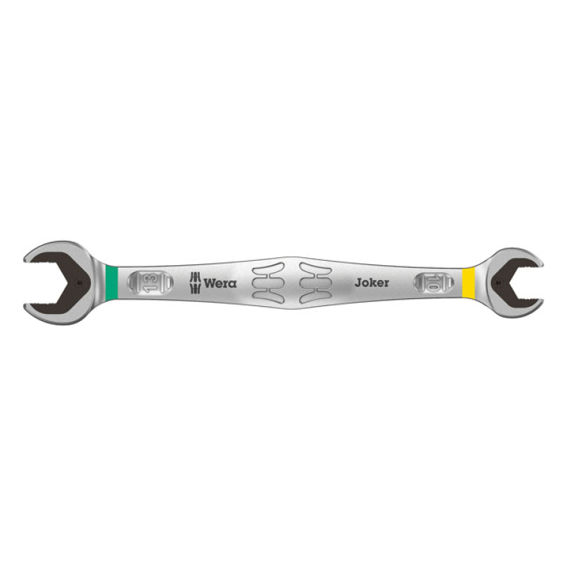 WERA WRENCH DOUBLE OPEN END 10/13 JOKER THE JOKER HAS A NON-ANGLED 12- 581720