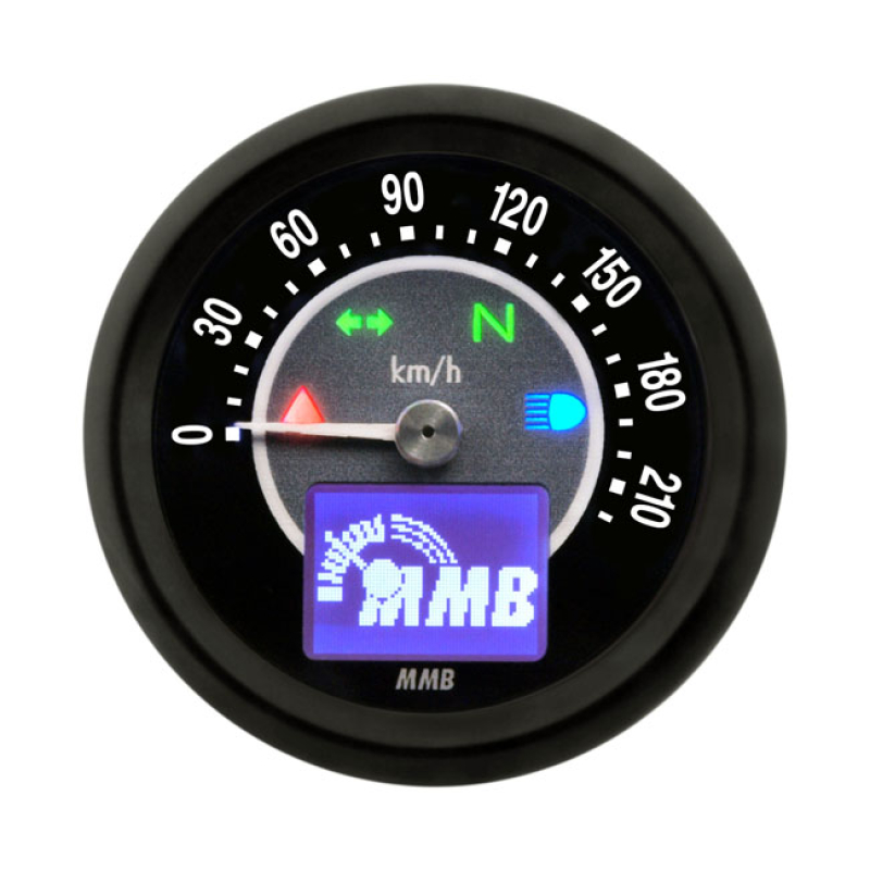 MMB 48MM ELECTRONIC SPEEDOMETER TARGET 220KMH BLACK 583857