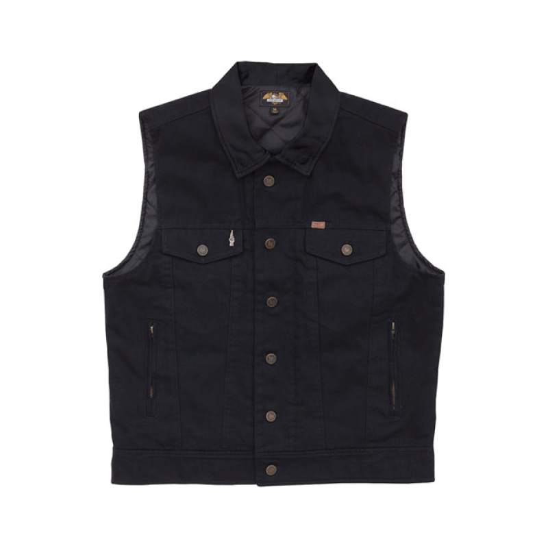 LOSER MACHINE KINGSWAY III VEST BLACK WITH QUILTED TAFFETA LINING, DUA 585933