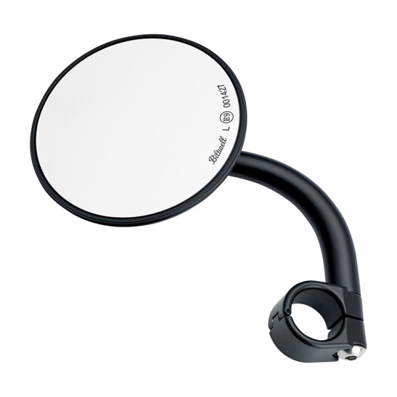 BILTWELL UTILITY ROUND MIRROR SHORT STEM BLACK ECE APPR. 586415