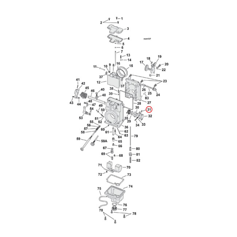 MIKUNI THROTTLE LEVER PIN 587077