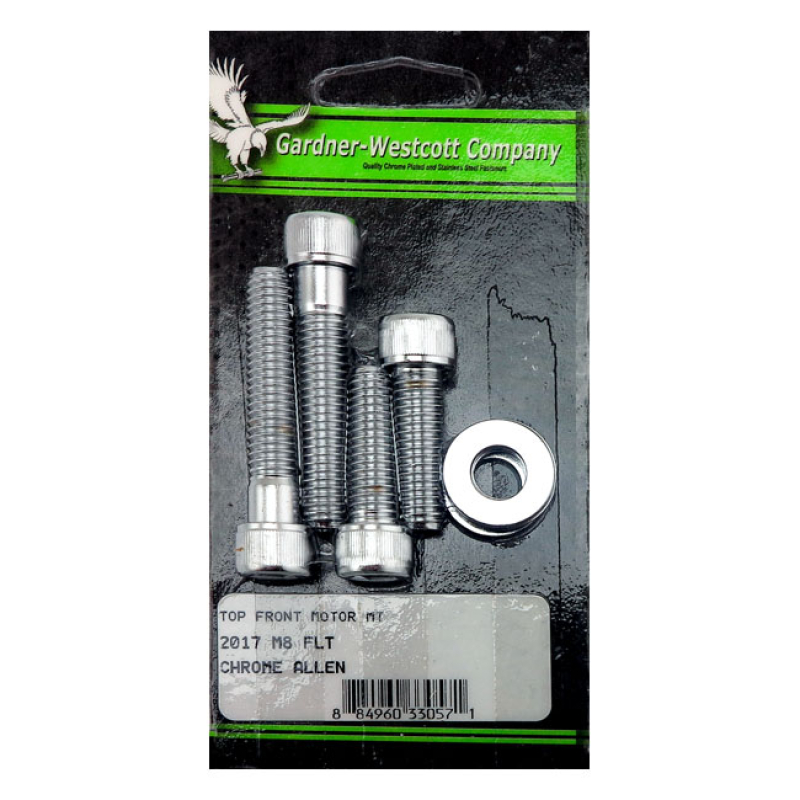 GW, TOP FRONT MOTOR MOUNT KIT. CHROME CHROME PLATED ALLEN HEADS. 588013
