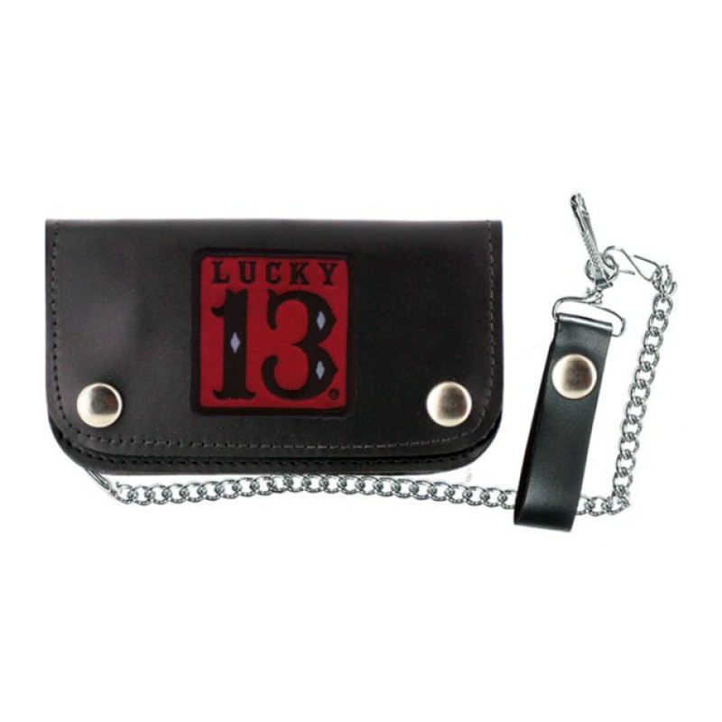 LUCKY 13 RED PATCH WALLET BLACK 588482