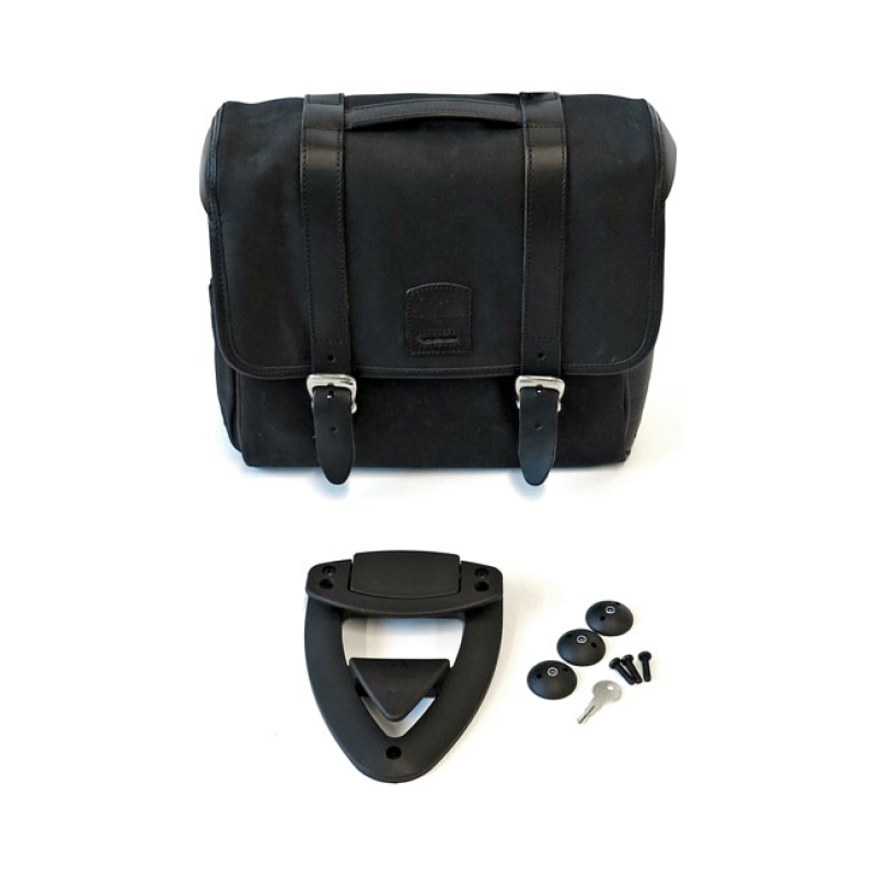 LONGRIDE, CLICK-ON CLASSIC SADDLEBAG WAXED COTTON. BLACK 588747