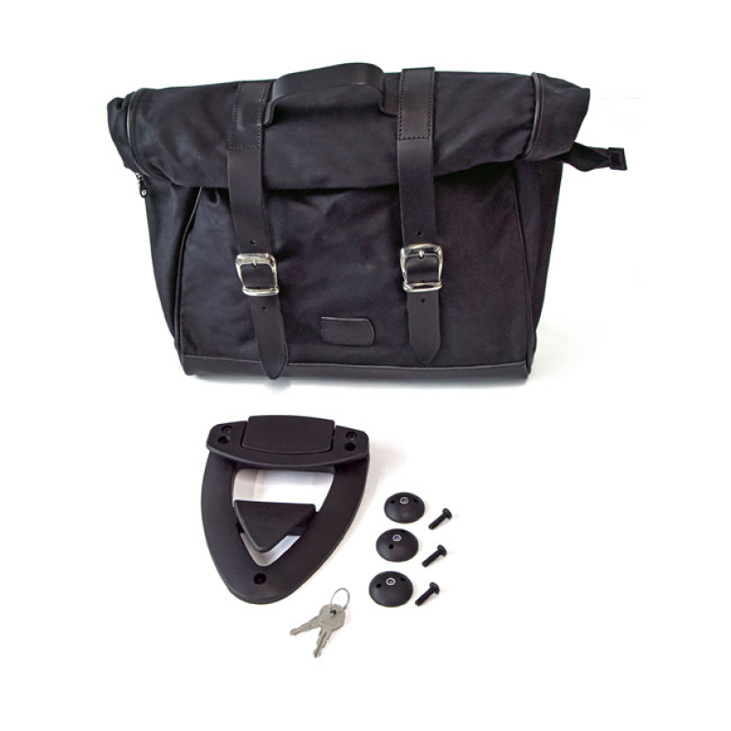 LONGRIDE, CLICK-ON OLD CHOPPER SADDLEBAG WAXED COTTON. BLACK '- OLD CH 588749