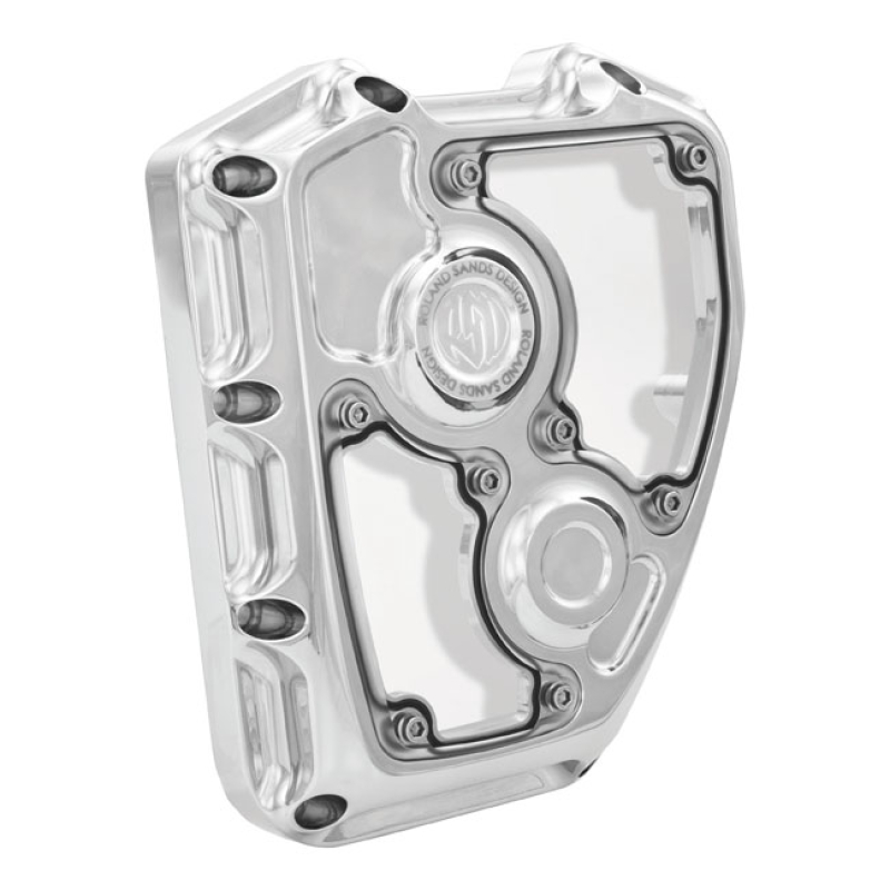 RSD, 'CLARITY' CAM COVER. CHROME CNC MACHINED BILLET ALUMINUM CAM GEAR 589323