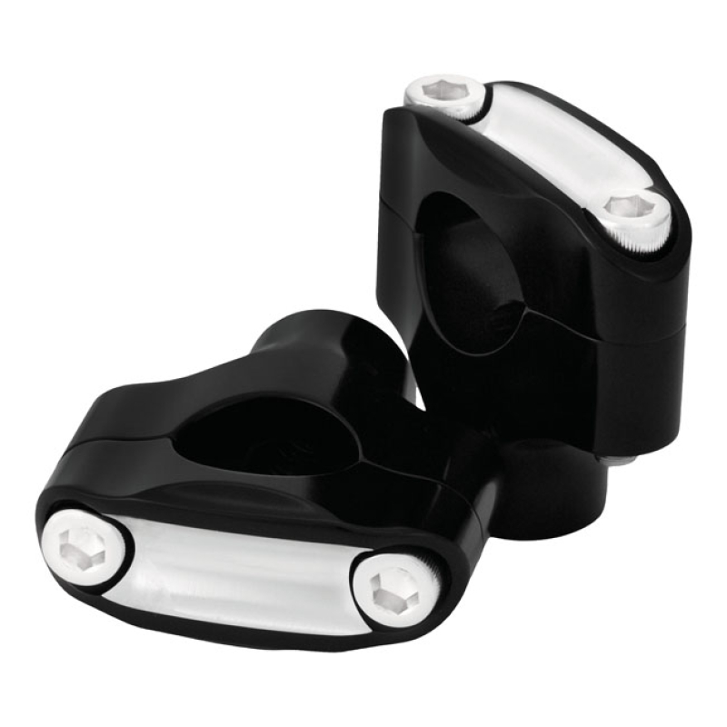 RSD, 2 BOLT NOSTALGIA RISERS BLACK ANODIZED WITH A CONTRAST CUT FINISH 589562