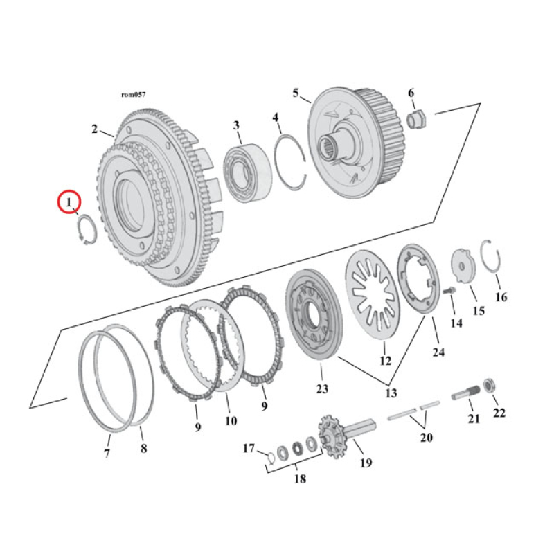 RETAINING RING, CLUTCH BEARING 590227