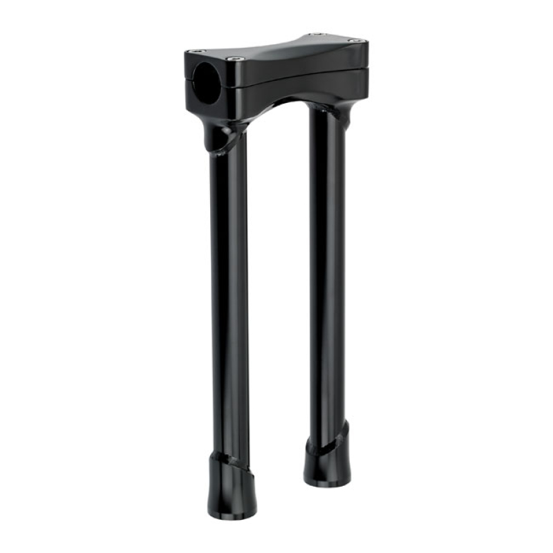 BILTWELL MURDOCK O/S STRAIGHT RISERS 12" BLACK GLOSS BLACK ELECTROPLAT 590792