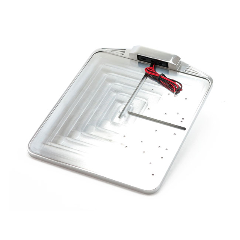 CPV, LICENSE PLATE HOLDER ONLY W/LED PLATELIGHT DE. POLISHED FOR GERMA 597958