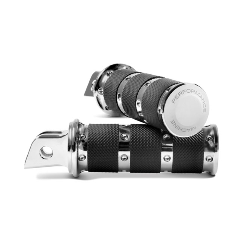 PERFORMANCE MACHINE, XLS RIDER FOOT PEGS. CHROME CHROME. BILLET ALUMIN 599220