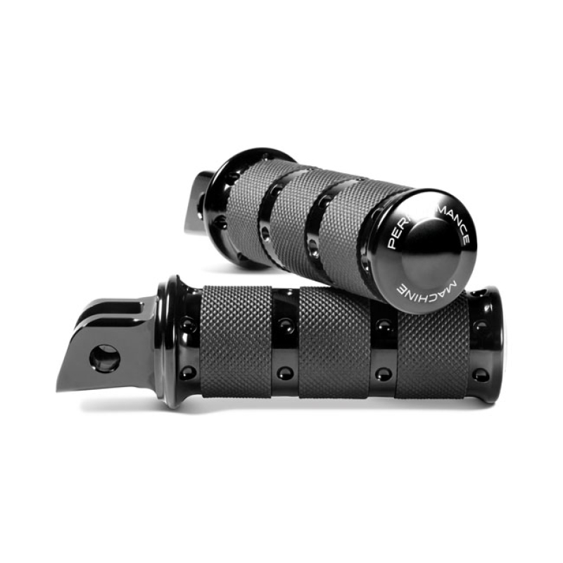 PERFORMANCE MACHINE, XLS RIDER FOOT PEGS. BLACK BLACK ANODIZED. BILLET 599221