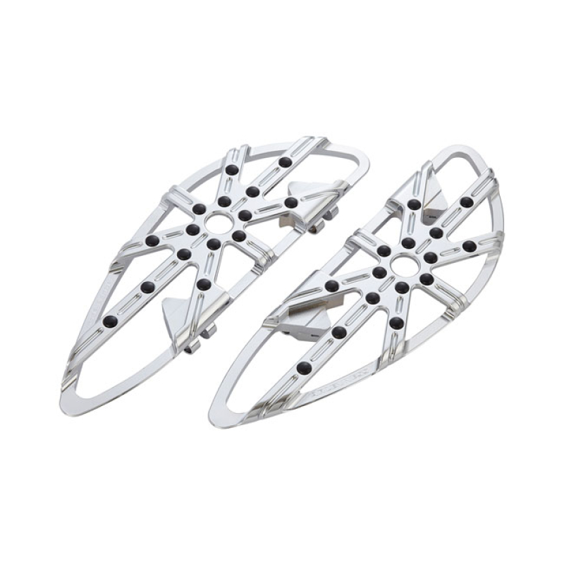 ARLEN NESS, M8 SOFTAIL 10-GAUGE RIDER FLOORBOARDS. CHROME CNC MACHINED 599461