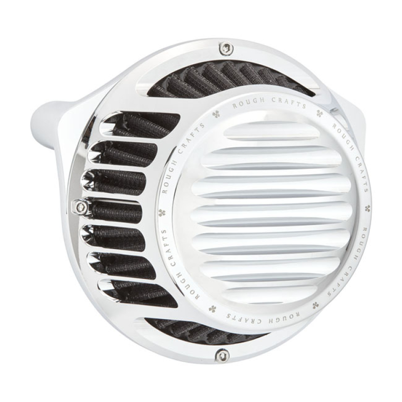 ROUGH CRAFTS, ROUND FINNED AIR CLEANER ASSEMBLY. CHROME A CONTEMPORARY 599488