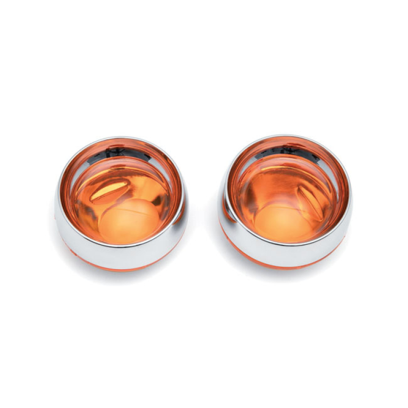 KURYAKYN DEEP DISH BEZELS W/AMBER LENSES, CHROME 8080801
