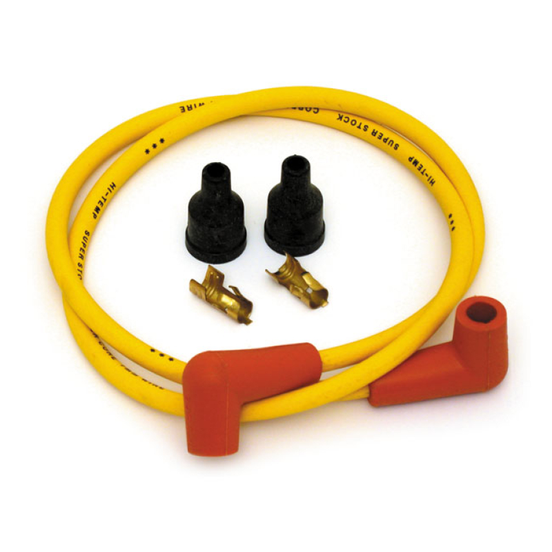 UNIVERSAL 7MM SPARK PLUG WIRE SET, YELLOW WITH ORANGE BOOTS 900000
