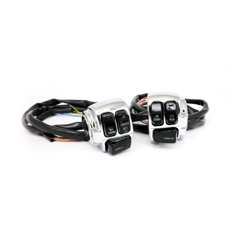 SWITCH HOUSING KIT CHROME WITH BLACK SWITCHES WITH 60 INCH WIRING 900847